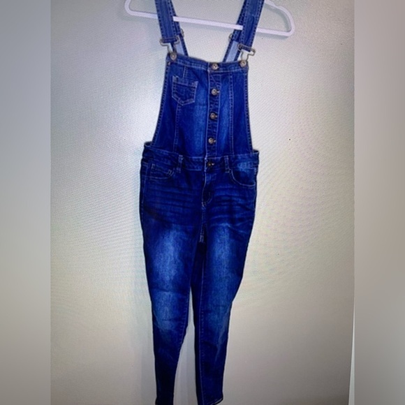 Wax Jeans Womens Junior Size S Blue Denim Overalls Jeans - Picture 1 of 11